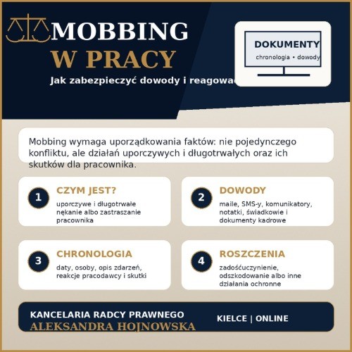 Grafika dekoracyjna porady: Mobbing w pracy – jak zabezpieczyć dowody i kiedy reagować?