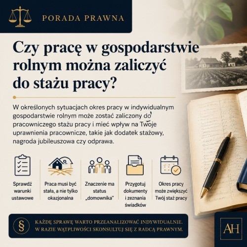 Grafika dekoracyjna porady: Czy pracę w gospodarstwie rolnym można zaliczyć do stażu pracy?